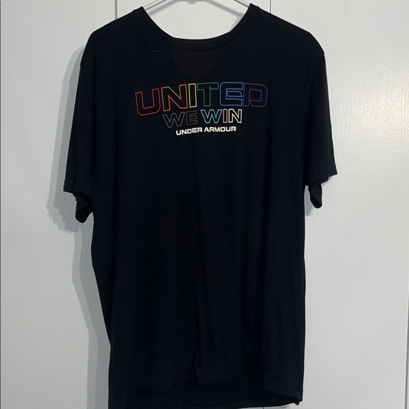 Under Armour Other - Under Armour Black Short-Sleeve 'United We Win' Rainbow Graphic Tee